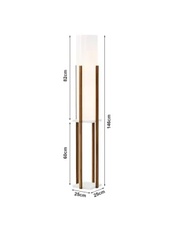 lux.pro Stehleuchten<Stehleuchte Gisborne in Braun Weiß (H)146cm (B)25cm (T)25cm