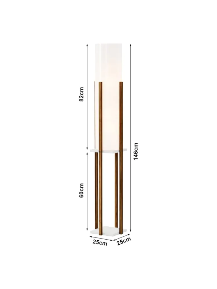 lux.pro Stehleuchten<Stehleuchte Gisborne in Braun Weiß (H)146cm (B)25cm (T)25cm