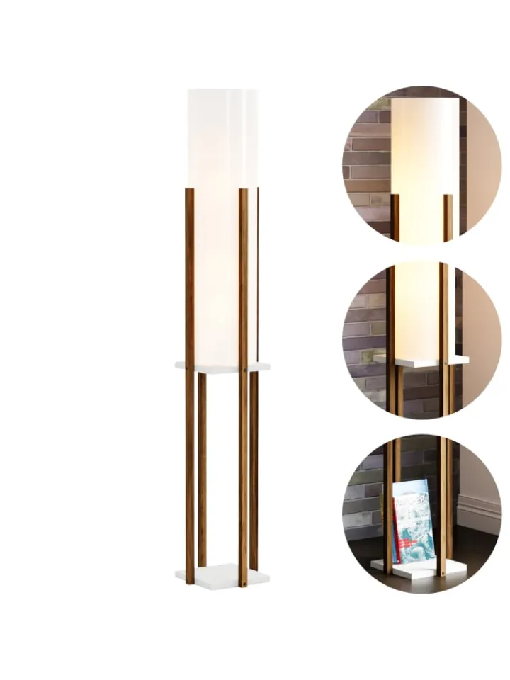 lux.pro Stehleuchten<Stehleuchte Gisborne in Braun Weiß (H)146cm (B)25cm (T)25cm