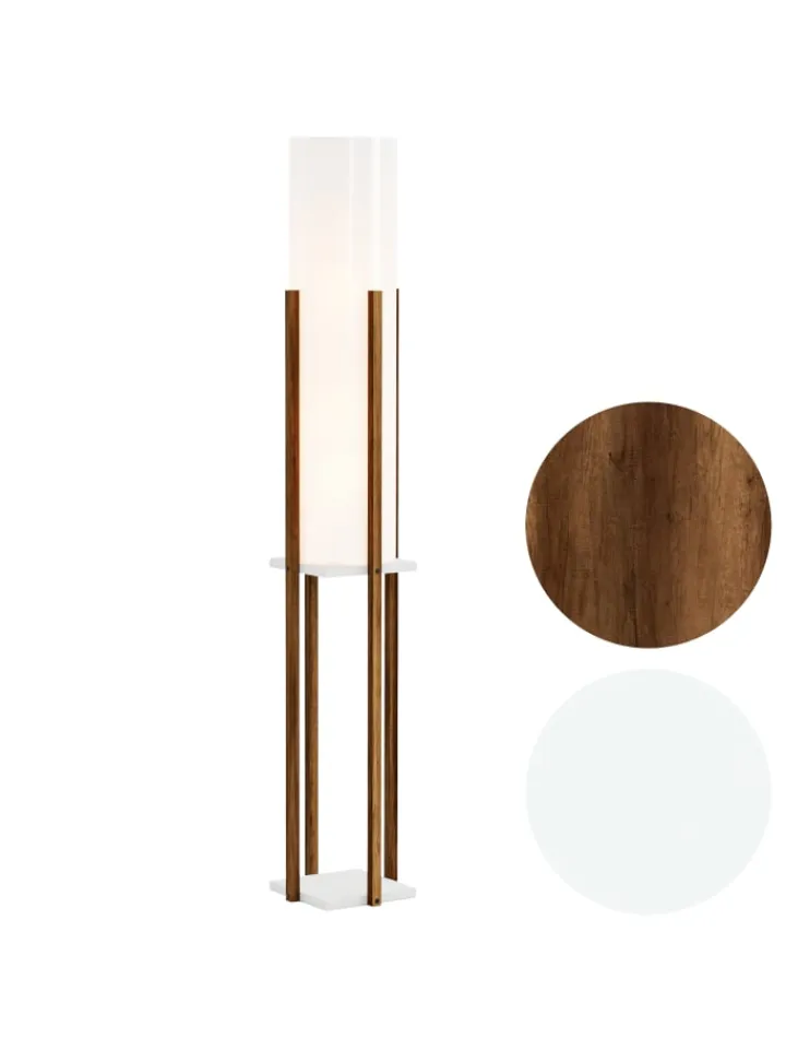 lux.pro Stehleuchten<Stehleuchte Gisborne in Braun Weiß (H)146cm (B)25cm (T)25cm