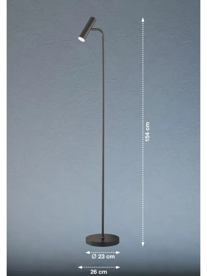 Schöner Wohnen Stehleuchten<Stehleuchte Stina in schwarz - (H) 154 cm x Ø 23 cm