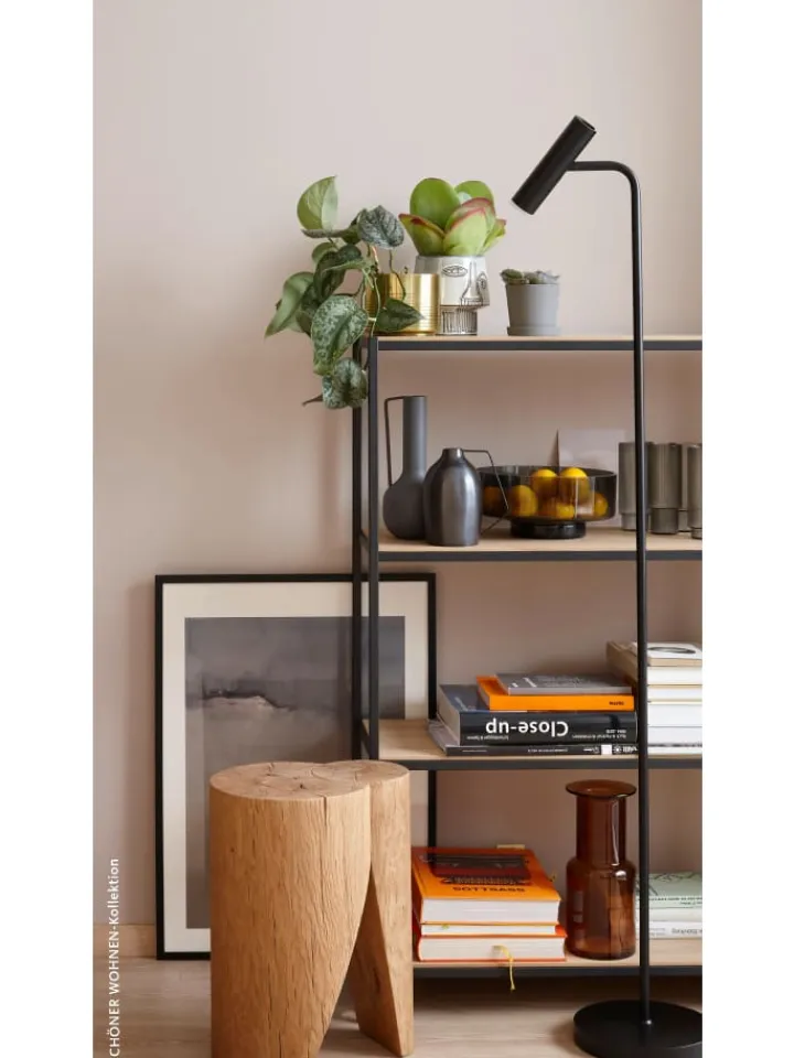 Schöner Wohnen Stehleuchten<Stehleuchte Stina in schwarz - (H) 154 cm x Ø 23 cm