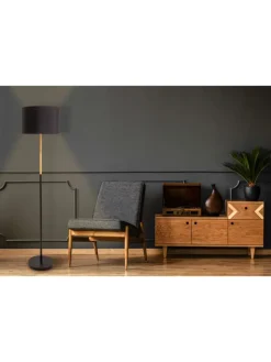 näve Stehleuchten<Stehleuchte "TESSILE" in schwarz - (L)36 cm x (B)36 cm x (H)150 cm