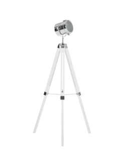 Beliani Stehleuchten<Stehleuchten ALZETTE in Weiß/Silber - (W) 70 x (H) 143 x (L) 70 cm