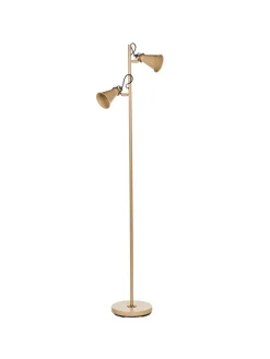 Beliani Stehleuchten<Stehleuchten MOYOLA in Beige/Gold - (W) 25 x (H) 165 x (L) 42 cm
