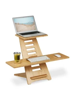 relaxdays Büro- & Schulbedarf<Stehpult Aufsatz in Natur - (B)80 x (H)77,5 x (T)57 cm