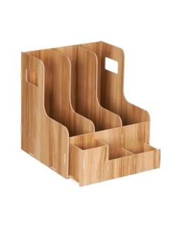 relaxdays Büro- & Schulbedarf<Stehsammler in Dunkelbraun