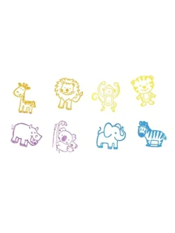 Goki Partyzubehör & -Dekoration<Stempel Wilde Tiere (8 Stempel) - 3 Jahren