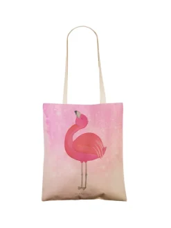 Mr. & Mrs. Panda Einkaufstaschen & -Trolleys<Stofftragetasche Flamingo Stolz ohne Spruch in Aquarell Pink