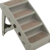 COSTWAY Hunde<4-stufig Haustiertreppe in Grau