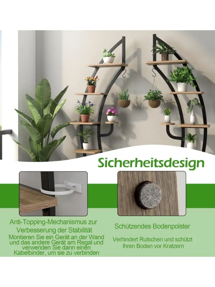 COSTWAY Pflanzen & Zubehör<6-stufiger Pflanzenständer in Braun