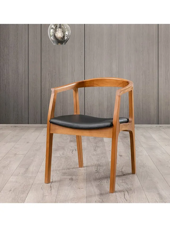 Evila Sitzmöbel<Stuhl "Albero" in Hellbraun/ Schwarz - (B)50 x (H)70 x (T)53 cm