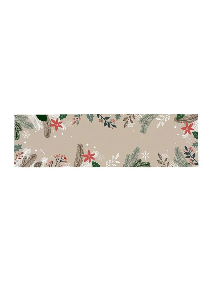 Butter Kings Tisch- & Küchentextilien<table runner Tischläufer "Frosted Branches" in Beige/ Bunt - (L)140 x (B)40 cm