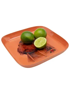 Kare Aufbewahren & Servieren<Tablett "Ego Walrus" in Orange - (L)21 x (B)21 cm