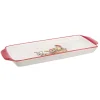 Bizzotto Aufbewahren & Servieren<Tablett in Weiß/ Rot - (B)40 x (H)3,2 x (T)15 cm