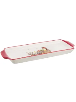 Bizzotto Aufbewahren & Servieren<Tablett in Weiß/ Rot - (B)40 x (H)3,2 x (T)15 cm