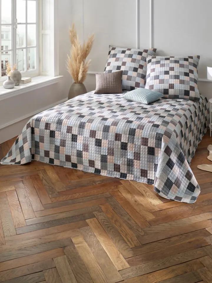 Heine Betten & Matratzen<Tagesdecke in braun-grau