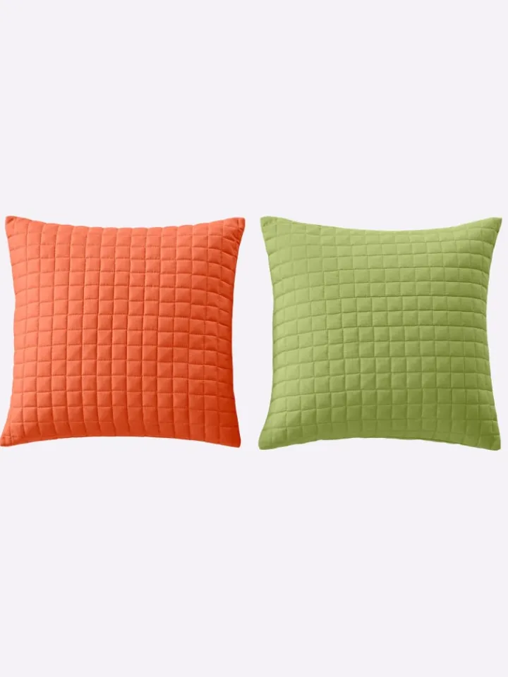 Heine Betten & Matratzen<Tagesdecke in terra+grün