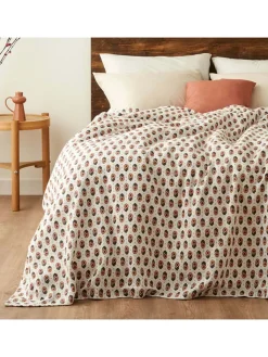 BELLA MAISON Wohndecken & Plaids<Tagesdecke in Weiß/ Orange