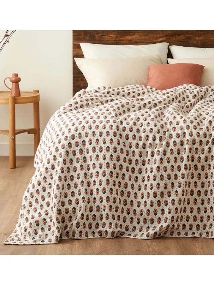 BELLA MAISON Wohndecken & Plaids<Tagesdecke in Weiß/ Orange