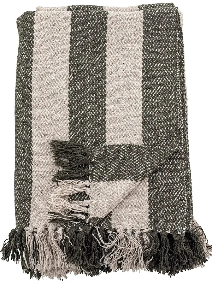Bloomingville Wohndecken & Plaids<Tagesdecke ''Jodina'' in Beige/ Grün - (L)160 x (B)130 cm
