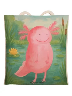 Mr. & Mrs. Panda Einkaufstaschen & -Trolleys<Tasche Axolotl Glücklich Design ohne Spruch in Weiß