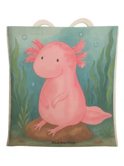 Mr. & Mrs. Panda Einkaufstaschen & -Trolleys<Tasche Axolotl Niedlich Design ohne Spruch in Weiß