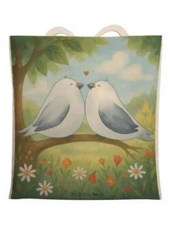 Mr. & Mrs. Panda Einkaufstaschen & -Trolleys<Tasche Turteltauben Liebe Design ohne Spruch in Weiß