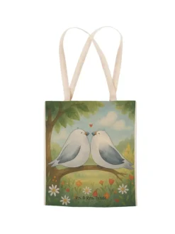 Mr. & Mrs. Panda Einkaufstaschen & -Trolleys<Tasche Turteltauben Liebe Design ohne Spruch in Weiß