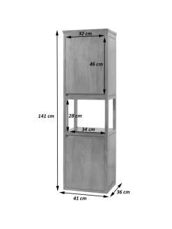 MCW Badmöbel<Teak-Hochschrank M71