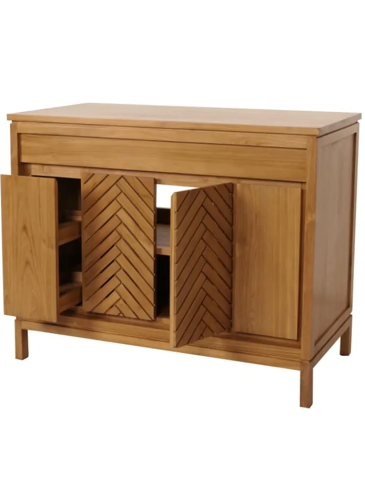 MCW Badmöbel<Teak-Waschbeckenunterschrank M74
