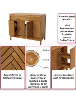 MCW Badmöbel<Teak-Waschbeckenunterschrank M74