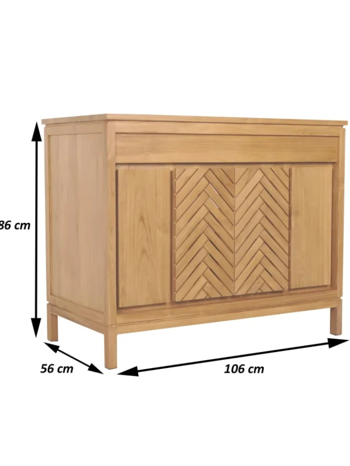 MCW Badmöbel<Teak-Waschbeckenunterschrank M74