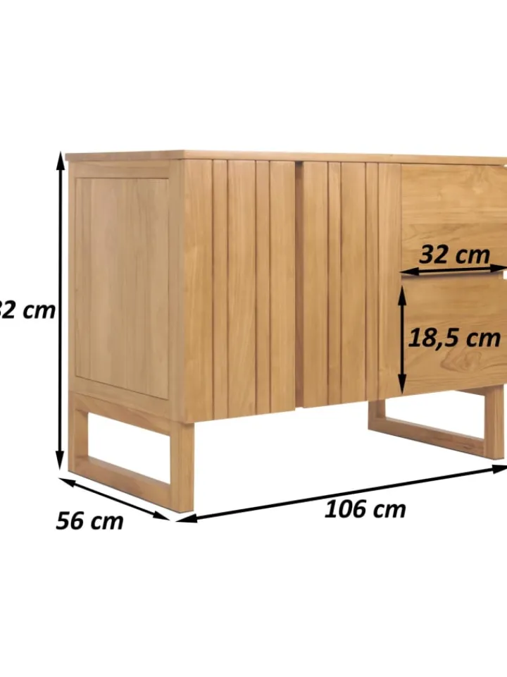 MCW Badmöbel<Teak-Waschbeckenunterschrank M72