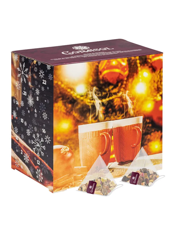 CORASOL Adventskalender<Tee-Adventskalender "Premium Pärchen" mit Spruchkarten - 2x 89 g