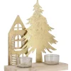 Bizzotto Kerzen, Vasen & Mehr<Teelichthalter "House" in Gold - (B)20 x (H)24 cm