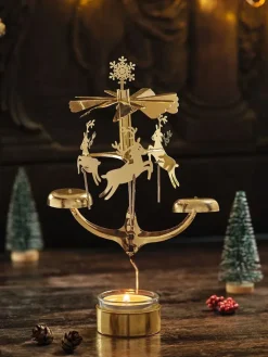moses. Kerzen, Vasen & Mehr<Teelicht-Karussell "Glockenspiel" in Gold - (H)21 cm