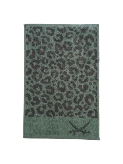 Sansibar Badtextilien<8-teilig Handtuch-Set LEO 100 % Baumwolle, Leo-Design in Lagune/Anthrazit