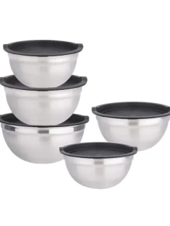 Cheffinger Aufbewahren & Servieren<10-teiliges Edelstahl-Schüsselset – Stapelbar, Vielseitig & in Silber
