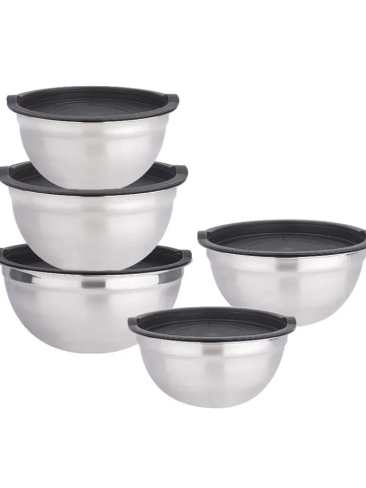 Cheffinger Aufbewahren & Servieren<10-teiliges Edelstahl-Schüsselset – Stapelbar, Vielseitig & in Silber