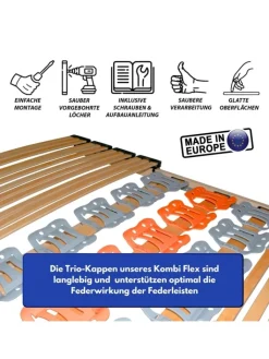 Coemo Betten & Matratzen<Teiltellerlattenrost KombiFlex starr oder verstellbar in Natur