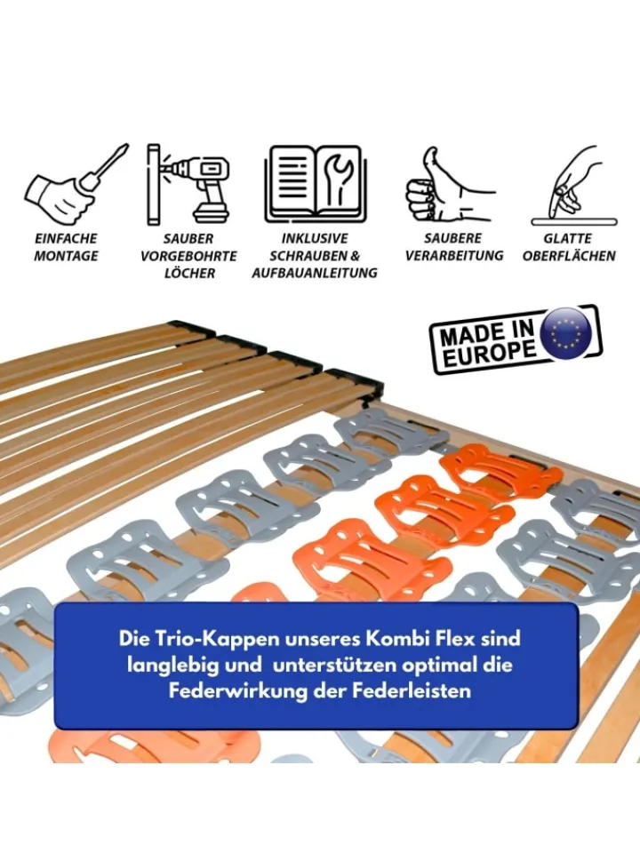 Coemo Betten & Matratzen<Teiltellerlattenrost KombiFlex starr oder verstellbar in Natur
