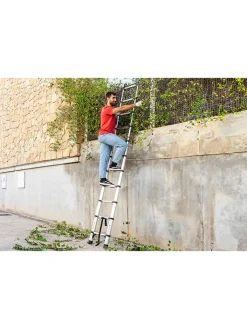 InnovaGoods Weitere Haushaltshelfer<Teleskopleiter in Silber/ Schwarz - (L)9 x (B)48 x (H)320 cm