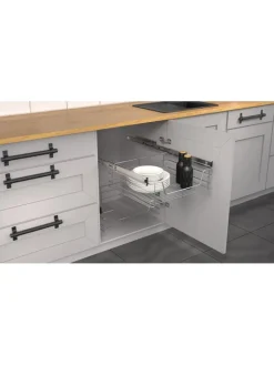 Schütte Kisten & Körbe<Teleskopschublade in Chrom - (B)45 x (H)14 x (T)41 cm