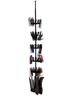 Wenko Garderoben|Regale & Schränke<Teleskop-Schuhregal "Achilles" in Schwarz - (H)300 cm