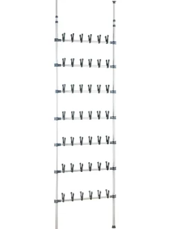 Wenko Garderoben<Teleskop-Schuhregal "Atlas" in Weiß/ Grau - (B)68,5 x (H)300 x (T)8,5 cm