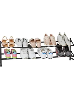 STORE IT Garderoben<Teleskop-Schuhregal "Loft" in Schwarz- (B)62 -116 x (H)36 x (T)23 cm