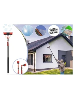 Lifa Living Gartendekoration<Teleskop-Wasserbürste in Schwarz/ Rot - (H)460 cm