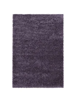 KADIMA DESIGN Teppiche & Fußmatten<Teppich Hochflor Shaggy Uni-Look Polypropylen Wohnzimmer in VIOLETT