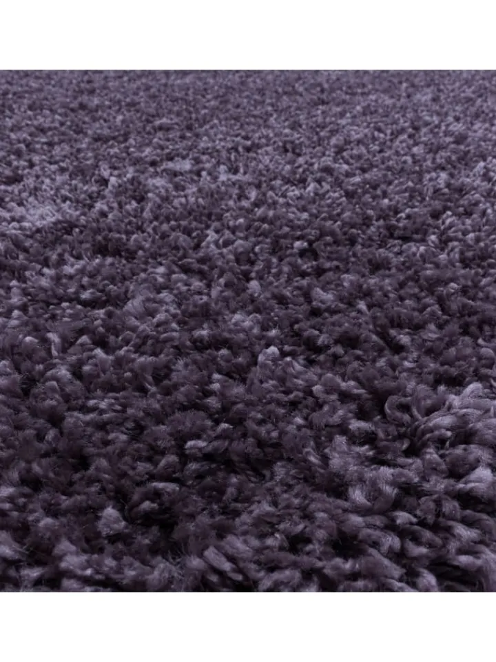 KADIMA DESIGN Teppiche & Fußmatten<Teppich Hochflor Shaggy Uni-Look Polypropylen Wohnzimmer in VIOLETT